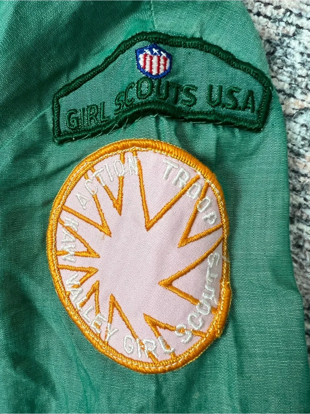 Vintage Official Girl Scout Dress 100% Cotton Green Girls 10/12
